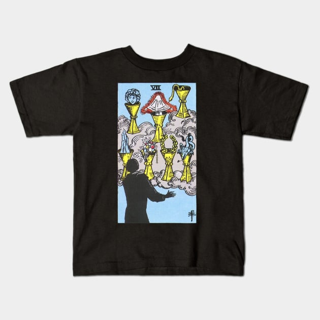 Seven of Cups Tarot Kids T-Shirt by NovaOven